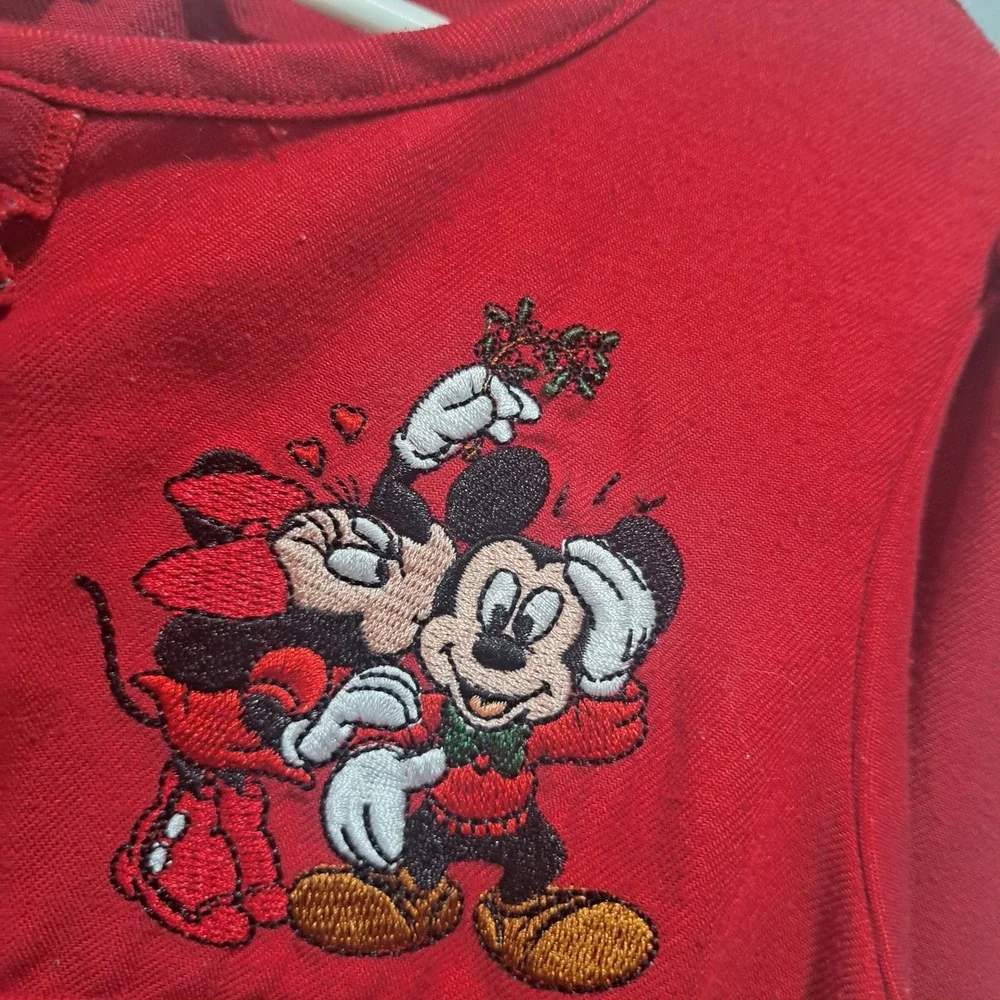Disney Store Girls Red Plaid‎ Mickey Minnie Christmas Nightgown 7/8 Holiday Cozy
